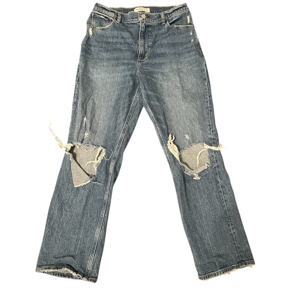 Abercrombie & Fitch Denim - Abercrombie & Fitch 90s Straight Ultra High Rise Classic Blue Denim Jeans XS